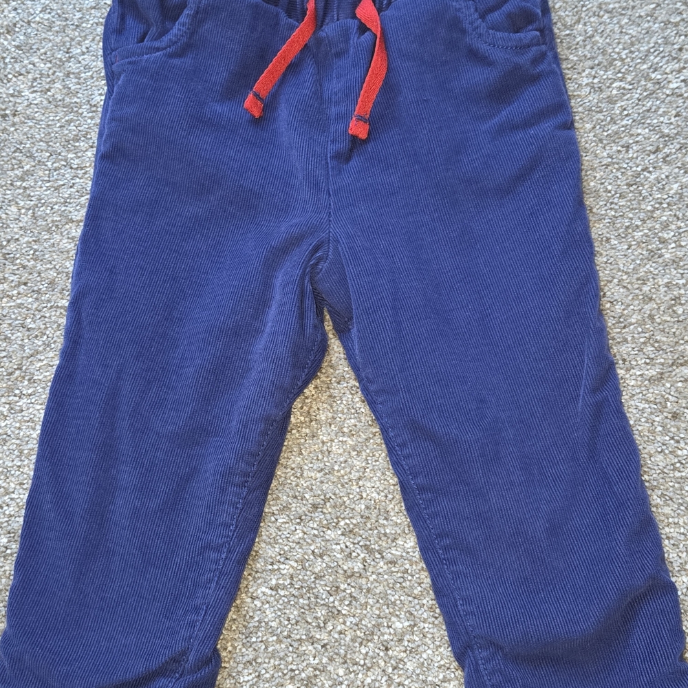 Baby Boden Blue Corduroy Pants With Tractor